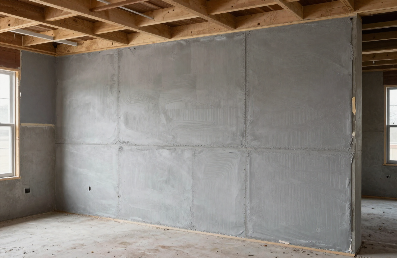 Closed-cell spray foam insulation applied to a basement foundation wall in a Winchester Virginia home